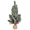 19" Unlit Frosted Spruce Sapling Artificial Christmas Tree in Burlap Base